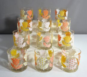 Set Of 12 Vintage Culver Glass