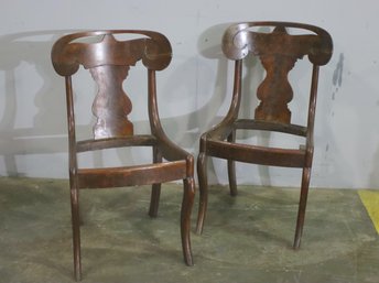 Two Queen Anne Style Chair Frames (no Seats) - See Photos For Condition