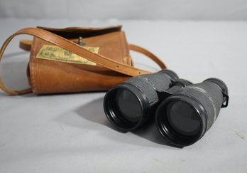 Vintage Autochromatic Binoculars With Leather Pouch