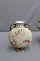 P M & M German Porcelain Quad Footed Floral Bud Vase
