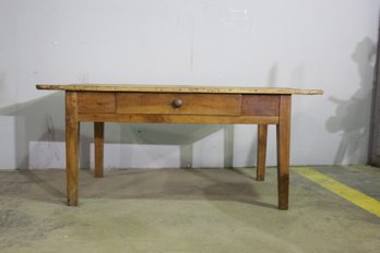 Rustic One Drawer Low Table  - See Photos For Condition