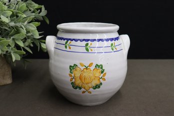 Blue & White Portuguese Ceramic Small Cachepot