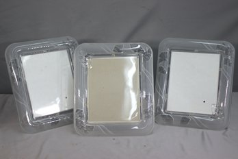 3 Vintage Mikasa Crystal Gingko Picture Frames  14' X 12'