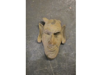 Carved Wood Wall Ornament Devil Face