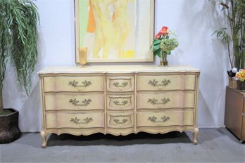 Grand Scale French Provincial Nine Drawer Serpentine Top Dresser