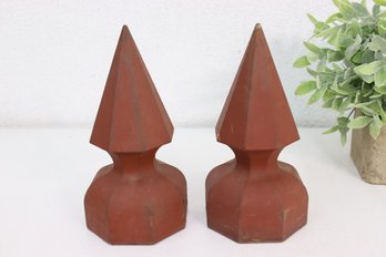 Two Vintage Revere Cast Iron Roof Finials