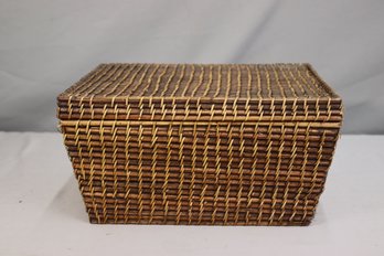 Wicker Rattan Lidded Box