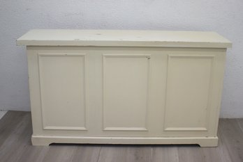 White Painted Flip Top  Storage Cabinet Fitted For  Table Leaf's
