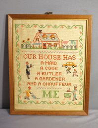 Charming Vintage Cross-Stitch Sampler