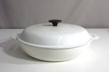 Le Creuset Vintage Cast Iron White Enamel #26 Braiser With Lid