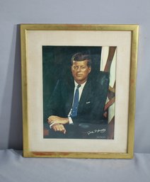 Framed Vintage John F. Kennedy Photo Print With Color By Fabian Bachrach