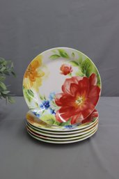 Set Of 6 Pier 1 Imports Amelia Pattern Ironstone Plates