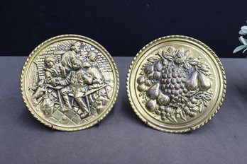 Two English Repousse Decorative Wall Medallions