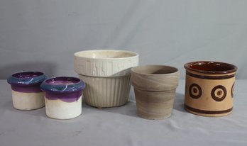 Group Lot Of 5 Small(ish) Ceramic Planters/Pots