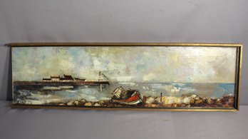 'Signed Seascape Painting - Rustic Frame'