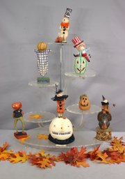 Group Lot Of Spooky, Merry, And Thankful Holidays Small Figurines