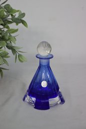MCM Vintage Collezione Glass Line Italy Blue Perfume Bottle & Stopper