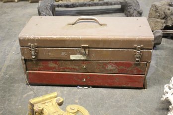 Vintage Tool Box With Tool