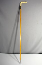 Vintage Austrian Walking Cane With Removable Ivory-Like Handle