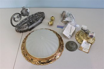 Group Lot Of Lamp Parts