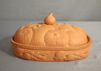 10' Terra Cotta Garlic Roaster Baking Dish Casserole Oval Boston Warehouse