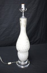 Vintage 1950s Murano Alfredo Barbini Bullicante Glass Lamp On A Lucite Base