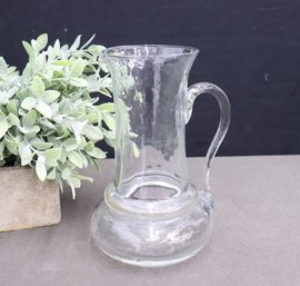 Hand-blown Textured Glass French Farmhouse Cider Pitcher