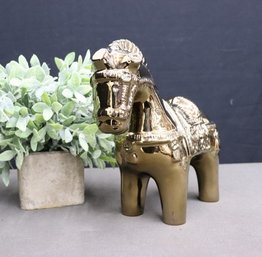 Lustrous Copper Glaze Ceramic Horse Figurine, Made In Portugal For Nordstrom At Home