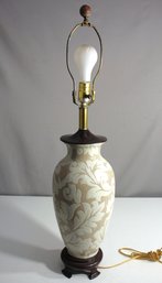 Single Ceramic Table Lamp With Floral Motif