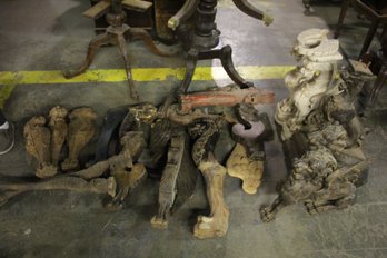 Large Group Lot Of Wooden Carved Legs