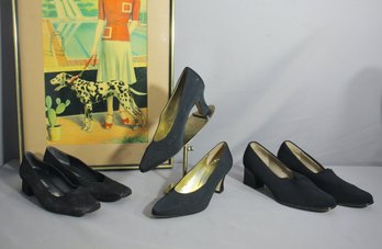 Collection Of Three Vintage Designer Shoes -Stuart Weitzman,Linea Roma, Valentina Rangoni Sz 8.5M