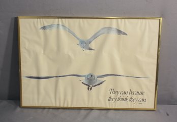 Framed Virgil Quote With 2 Seagulls Inspirational Poster