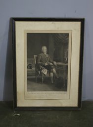 Vintage Framed Etching Portrait Of Charles-Maurice De Talleyrand-Prigord, Prince De Bnvent - See Photos