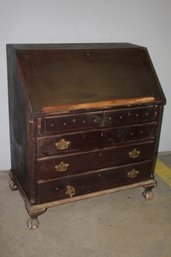Mahogany Drop Front Clawfoot Secretaire/desk  - See Photos For Condition