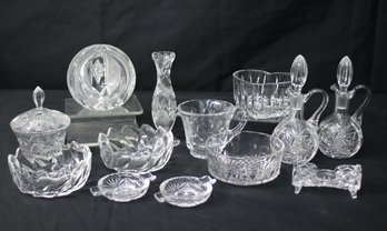 Group Lot Of Vintage Cut And Pressed Glass