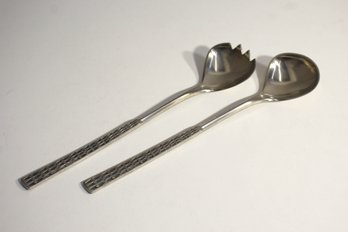 Mastad Norway Pewter Salad Spoon And Fork Serving Set Vintage