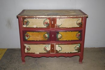 Antique Hand Painted Chest Of Drawers  - See Photos For Condition