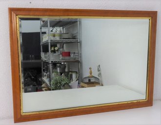 Mahogany And Gold Finish Wood Frame Wall Mirror