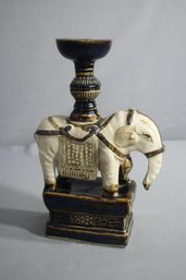 Vintage Cream And Brown Glazed Ceramic Elephant Incense Holder