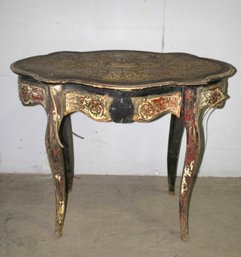 Boulle French Antique Center Table Or Writing Desk - See Photos For Condition