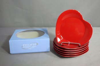'Set Of Philippe Deshoulieres Porcelaine De Limoges Heart-Shaped Dishes'
