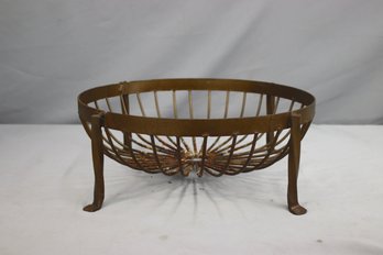 Vintage Painted Wrought Iron Low Basket