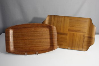 Pair Of Vintage Wooden Serving Trays