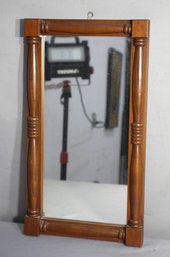 Antique Wall Mirror With Turned Wood Frame