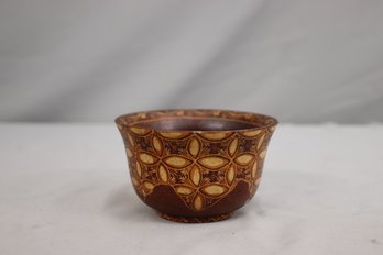 Vintage Folk Art Jamaican Batiked Wooden Bowl
