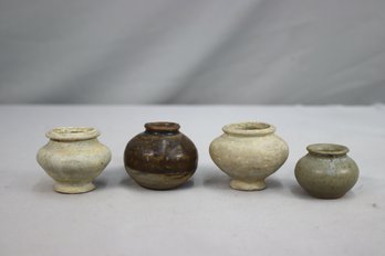 Group Lot Of 4 Small Ancient Pottery Vessels From Southeast Asia