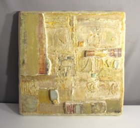 'Yellow Ground' - A Textured Mixed Media Artwork Signed  1996