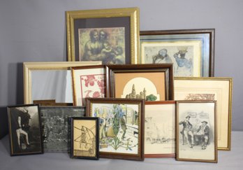 'Collection Of Framed Prints - Diverse Artistic Styles'-range In Sizes