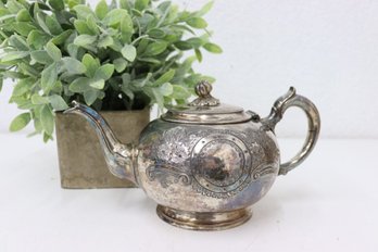 Victorian Silver Plated Flash Engraved Teapot