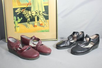 Two Pair Of BeautiFeel Soft Leather Mary Janes- Bot Size 38